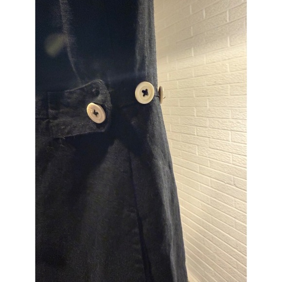 Free People Black Linen Blend Mini Dress Button Front Shirt‎ Dress XS - Picture 3 of 5